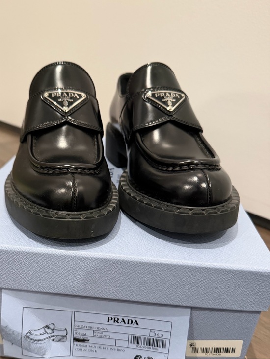Prada Shoes - Prada triangle leather loafer